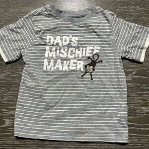Faded Glory Gray Striped Kids Tee - Dad's Mischief Maker